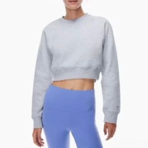 Tna Cozy Fleece Perfect Shrunken Sweatshirt Cropped Crew-neck Sweatshirt Grey